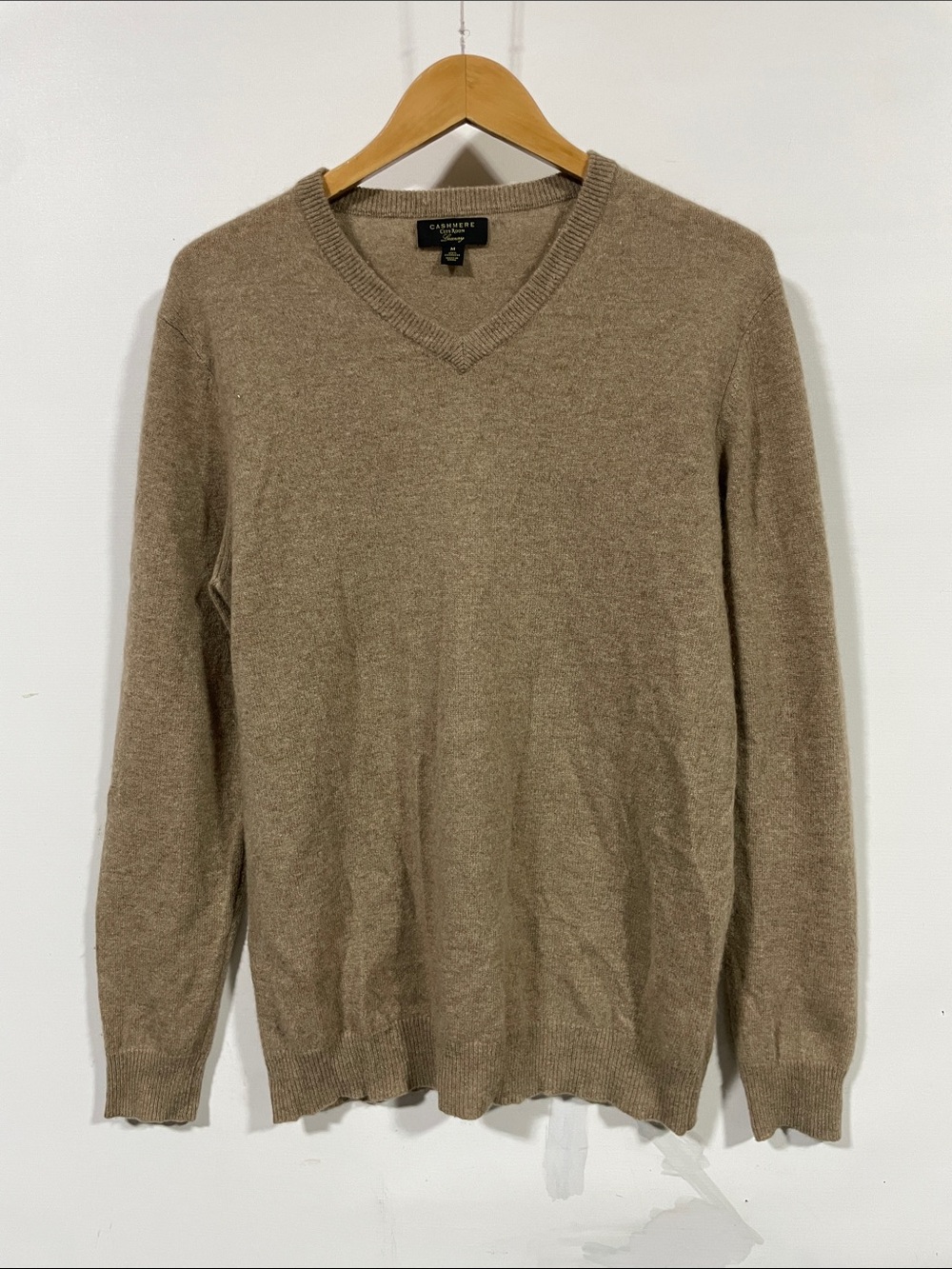 Club Room V-Neck Sweater - cashmere Camel Brown